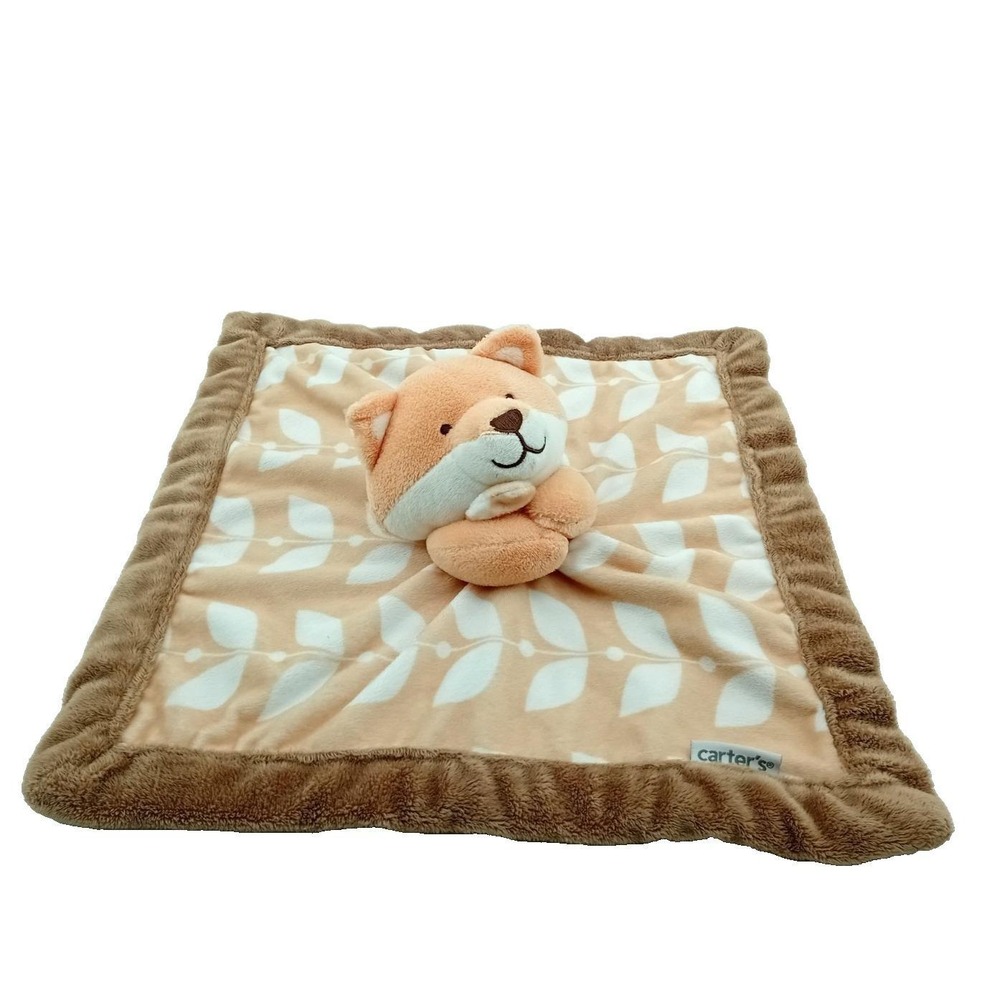 Carter's Fox Baby Lovey Security Blanket Plush Brown Orange